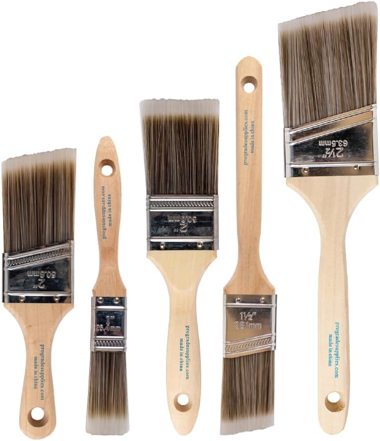Wood Stain Brush - 5-częściowy zestaw pędzli malarskich, płaskie i