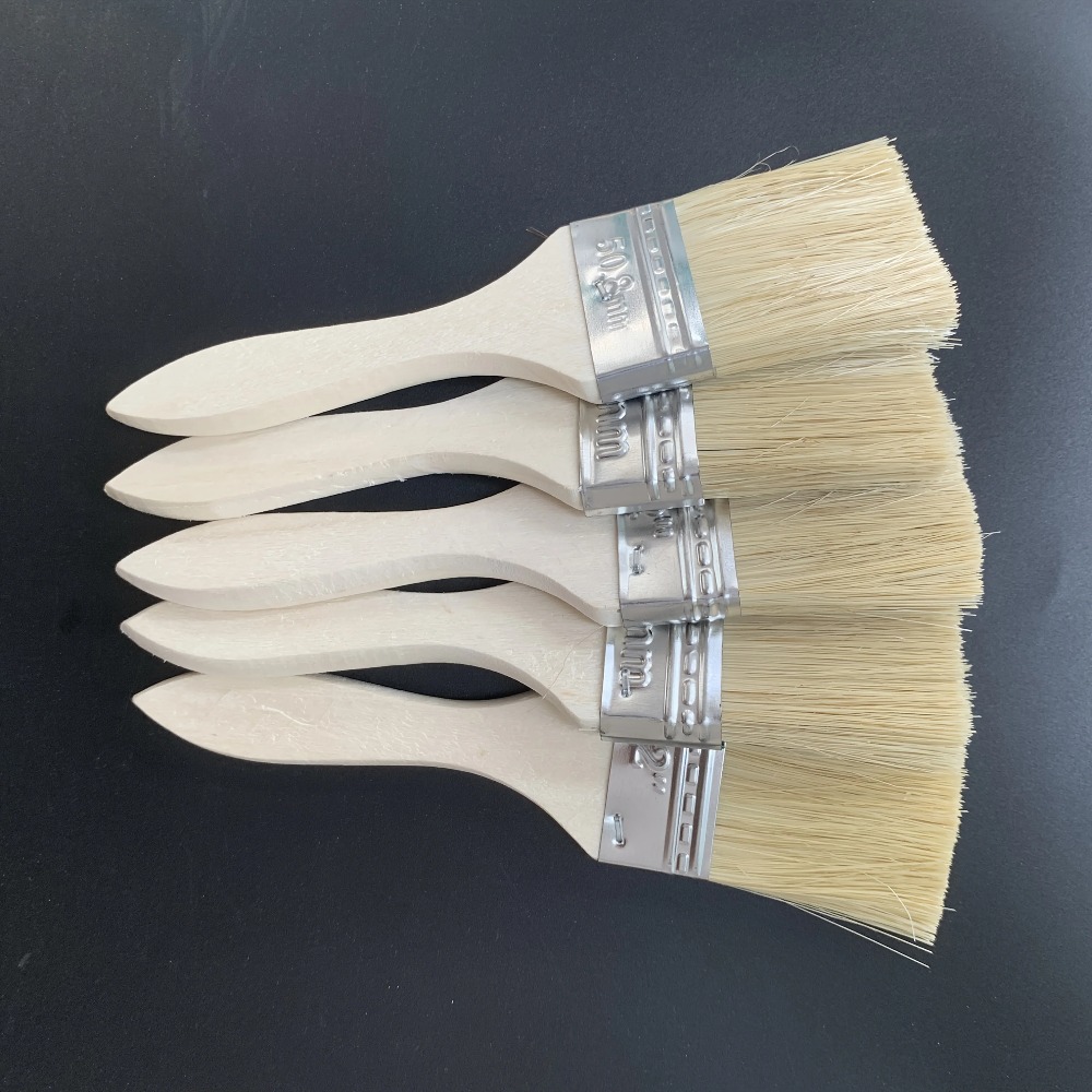 Wood Stain Brush - Zestaw drewnianych pędzli malarskich z ergonomicznym